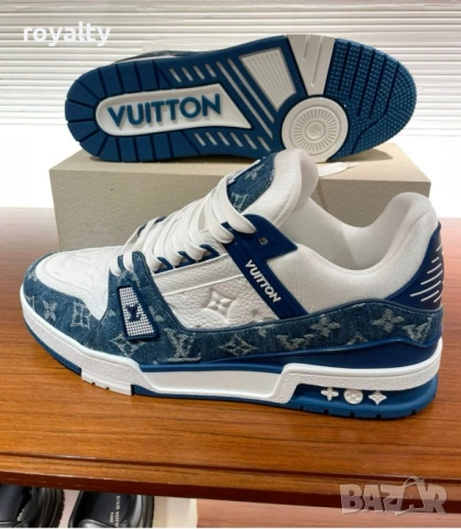 Louis Vuitton Черни Маратонки 36-45 Номер с Кутия Нови Синьо и Бяло 