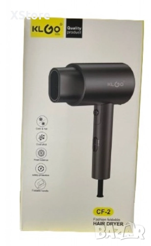 Сешоар за коса със сгъваема дръжка KLGO CF-2, снимка 5 - Сешоари - 52593596