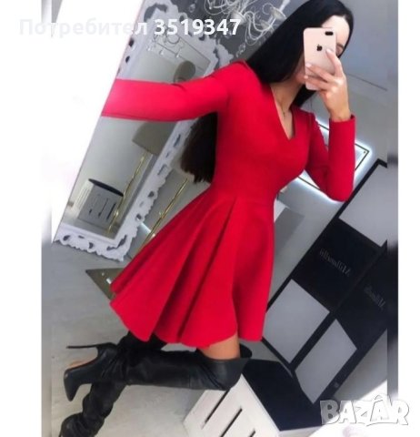 Много Стилна рокля в червено за вашите официални случаи, снимка 1 - Рокли - 43527654