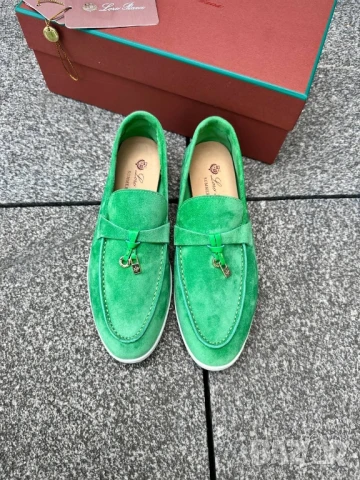 мокасини от естествен велур loro piana 