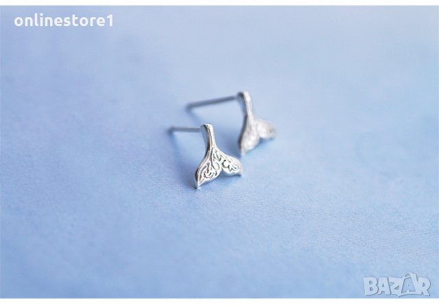 Сребърни Обеци Русалка - 925 печат сребро BT415, снимка 10 - Обеци - 28148574