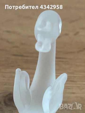 Ретро декорация за семейство гъски, изработена от матирано стъкло, снимка 3 - Антикварни и старинни предмети - 50982946