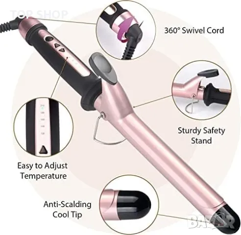 Нова маша керамично покритие оформяне на коса Прическа Къдрене Вълни, снимка 5 - Маши за коса - 49292003