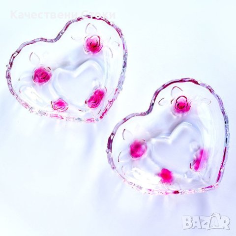 Чинийка под формата на сърце с розички 🌹🍽️, снимка 2 - Прибори за хранене, готвене и сервиране - 43479718