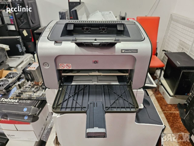 Принтер HP LaserJet P1006 лазерен принтер за офис/дом + 6 месеца гаранция | laser printer, снимка 2 - Принтери, копири, скенери - 53333215