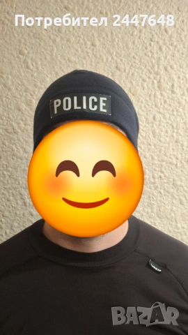 Полицейска шапка, поларена черна и тъмносиня (police), снимка 3 - Шапки - 53304934