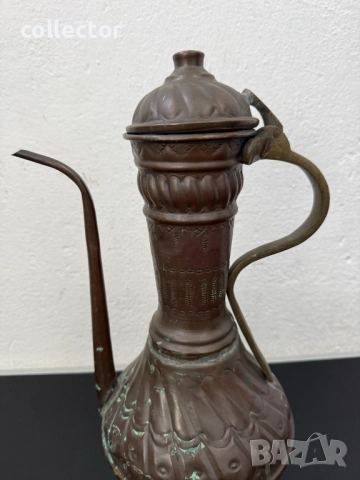 Голяма медна кана / ибрик / гюм / бакър. №7769, снимка 3 - Антикварни и старинни предмети - 52838999