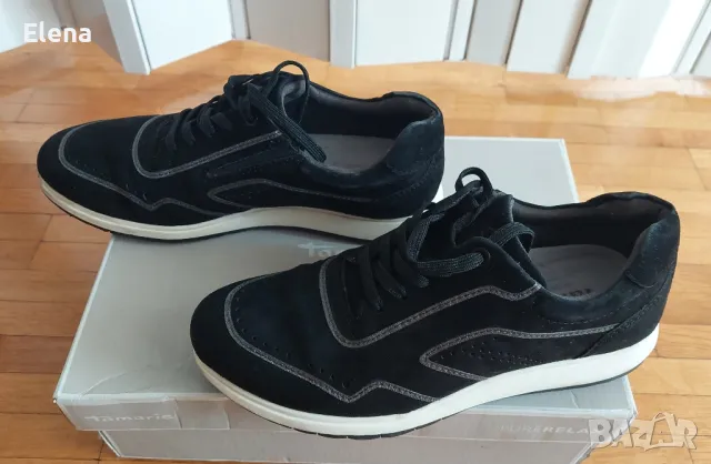 Tamaris дамски обувки (№37), естествена кожа, като нови, снимка 3 - Маратонки - 49631609