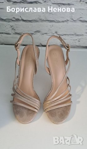 Елегантни обувки и чанта - цвят светло злато, снимка 3 - Дамски обувки на ток - 39812504