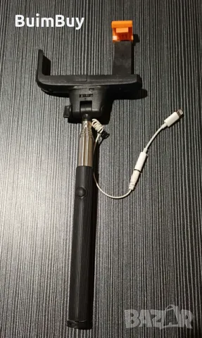 Селфи стик с вграден блутут бутон N-selfer, Черен