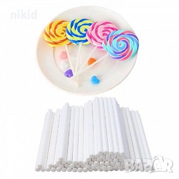 50 бр. бели пръчки пръчици за близалки клечки клечици лолипопс cake pops, снимка 3 - Други - 13303420