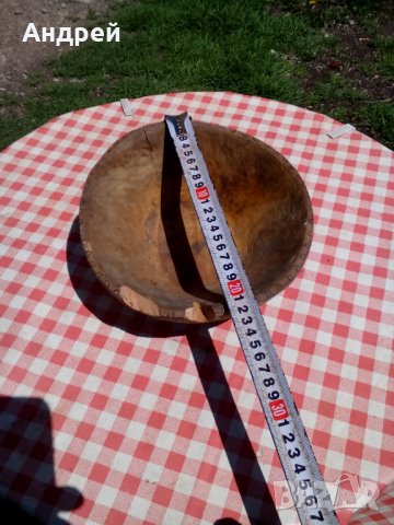 Старинна дървена паница, снимка 5 - Други ценни предмети - 28663108