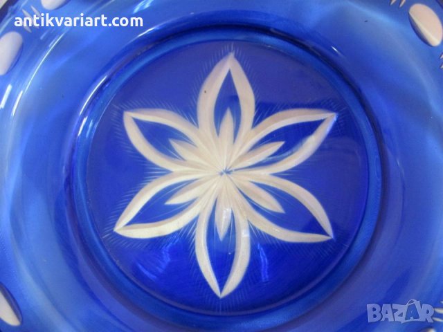 Стара Бохемия Кристално Стъкло Купа, снимка 4 - Антикварни и старинни предмети - 27677879