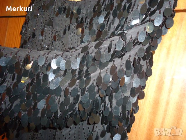 Дамска елегантна черна рокля с пайети, снимка 14 - Рокли - 27340614