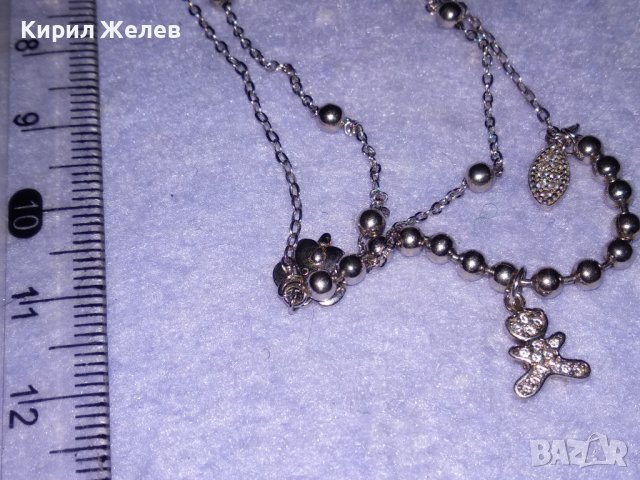 НЕЖНА СКЪПОЦЕННА СРЕБЪРНА ГРИВНА РОДИРАНО СРЕБРО S925 с ФИГУРАЛНИ АРТ ВИСУЛКИ 34388, снимка 12 - Гривни - 39471336