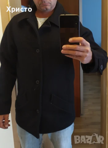 Мъжко черно палто