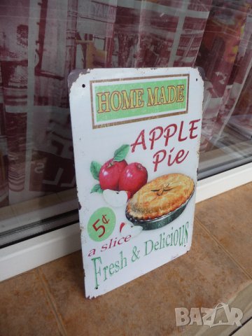 Метална табела храна ябълков пай домашно приготвен сладък, снимка 2 - Декорация за дома - 43452927