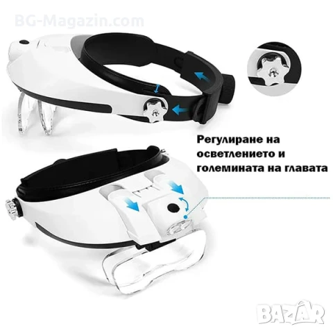 Мощна увеличителна LED лупа за глава с лед осветление за четене гоблени бродиране шиене бродерия, снимка 11 - Други инструменти - 50919305