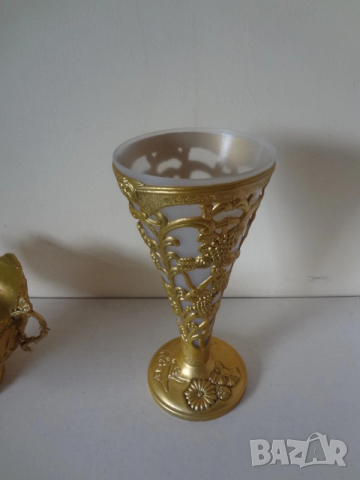 Метална ваза + метална купа, снимка 10 - Антикварни и старинни предмети - 53077813