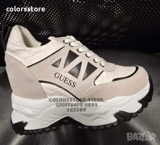 Кецове на платформа  Guess бяло и сиво-VL227te, снимка 3 - Кецове - 47922564