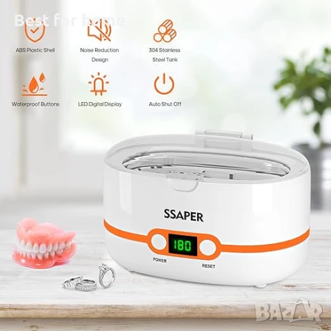 SSAPER Ултразвукова почистваща машина за дома, очила, бижута, часовници, протези и др., снимка 4 - Други - 50535079