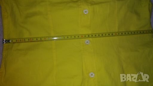 Жълта памучна риза с дълъг ръкав на Armani jeans размер М, снимка 10 - Ризи - 25119189