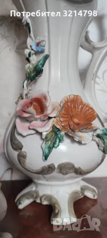 Порцеланова ваза Bassano и Capodimonte , снимка 4 - Антикварни и старинни предмети - 47962862