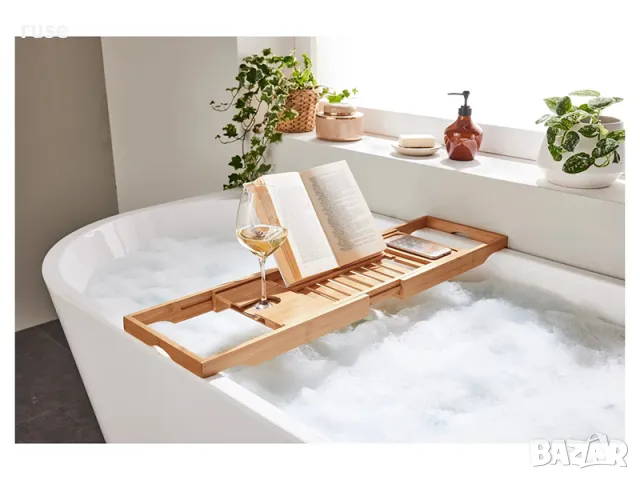  НОВИ! Бамбукова табла за вана регулируема от 70-104.5 см