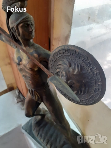 Стара голяма метална статуетка на Леонид, снимка 4 - Антикварни и старинни предмети - 53429422