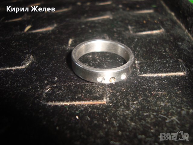 СТОМАНЕНА ХАЛКА ПРЪСТЕН с ИНКРУСТИРАНИ ЦИРКОНИ БЛАГОРОДНА НЕРЪЖДАЕМА СТОМАНА 22677, снимка 7 - Пръстени - 33153885