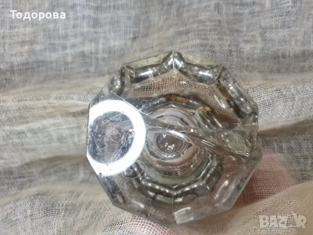 Старинна мастилница от кристално стъкло и месинг, снимка 7 - Антикварни и старинни предмети - 49418105