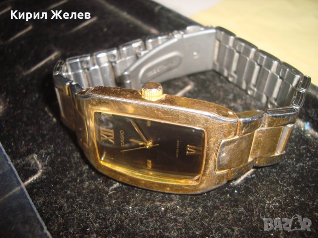CASIO ОРИГИНАЛЕН ПОЗЛАТЕН ЯПОНСКИ ЧАСОВНИК РАБОТЕЩ с ОРИГИНАЛНАТА ВЕРИЖКА КАСИО и ЛУКС КУТИЯ 22351, снимка 6 - Мъжки - 32912112