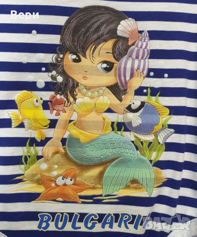Ново бебешко моряшко боди с трансферен печат Русалка, 3-6 месеца, снимка 3 - Бодита за бебе - 29050325