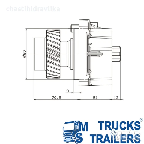 PTO Адаптер за MERCEDES - VW NSG 370-6 / NSG 400-6 OMFB 09903100130, снимка 3 - Части - 50681256