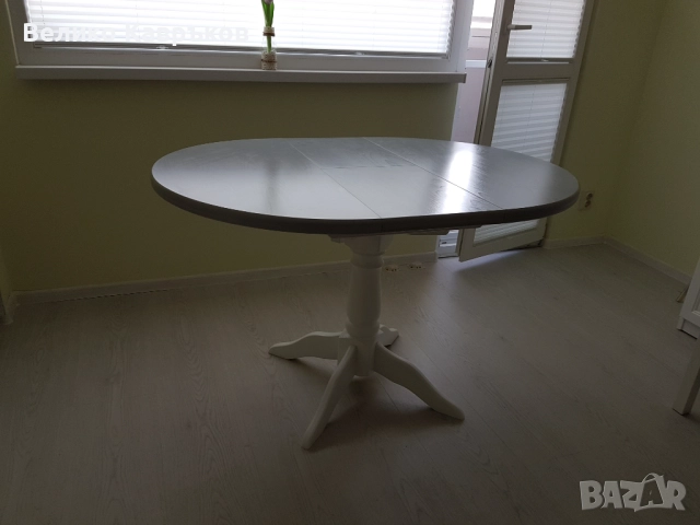 Маса "Марион",ф100см,бяла., снимка 3 - Маси - 25499345