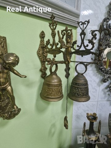 Чудесна много красива антикварна белгийска бронзова камбана , снимка 5 - Антикварни и старинни предмети - 44126523