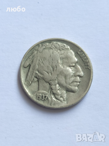  Монета FIVE CENTS 1937, снимка 1