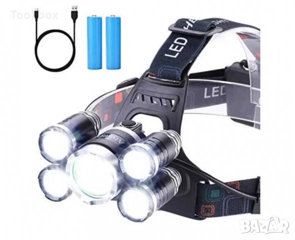 Фенер за глава - челник с комплект батерии, снимка 3 - Къмпинг осветление - 38204114
