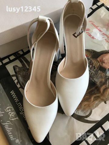 Дамски бели сандали! №38, снимка 2 - Дамски елегантни обувки - 37093749