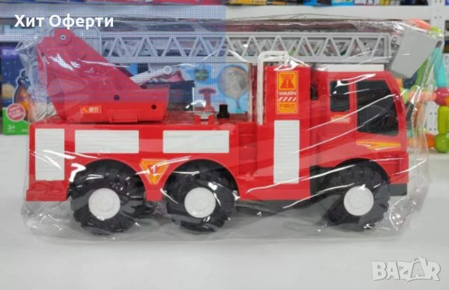 Детска голяма пожарна кола с вишка, снимка 3 - Коли, камиони, мотори, писти - 53150955