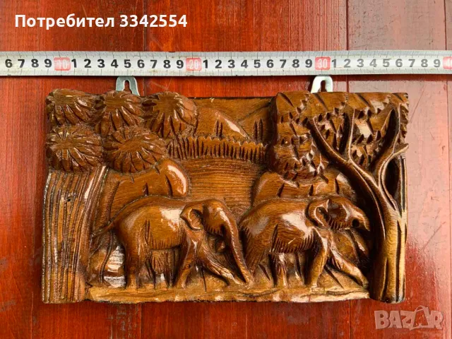 ПАНО ДЪРВО ДЪРВОРЕЗБА ДЪЛБОК РЕЛЕФ, снимка 1
