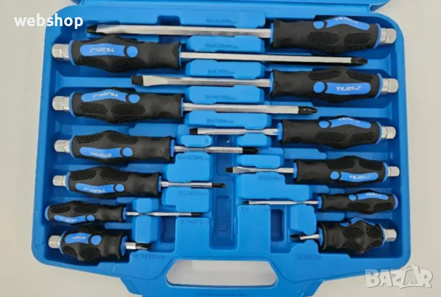 Комплект Качествени ударни отвертки 12 броя в куфарче, снимка 1