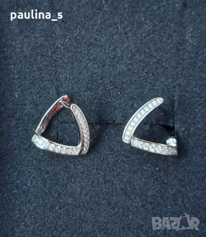 Сребърни обеци с циркони на Пандора / проба 925s / Южна Корея , снимка 1 - Обеци - 33416237