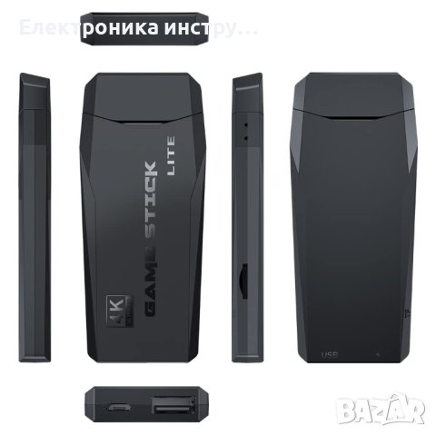 2.4G безжичен контролер Game-Pad TV Video Game Stick (4K Ultra HD Game Stick, черен), снимка 3 - Друга електроника - 42945902