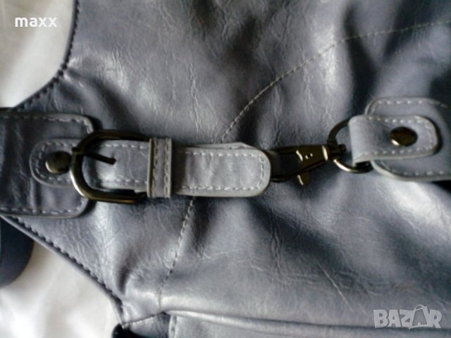 Светло лилава дамска чанта с дръжки и странични джобчета, снимка 2 - Чанти - 28400000