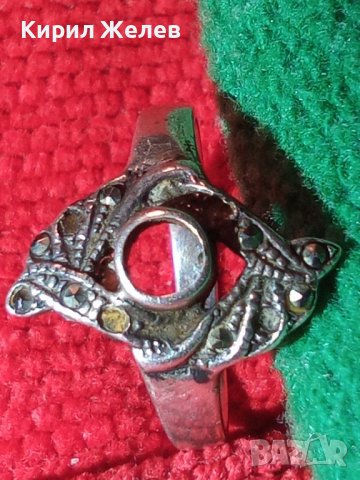 СТАР СРЕБЪРЕН ПРЪСТЕН СРЕБРО 925 с ПРАЗНО ГНЕЗДО За ВГРАЖДАНЕ на СКЪПОЦЕНЕН КАМЪК 34415, снимка 2 - Антикварни и старинни предмети - 39654073