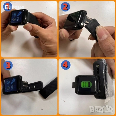 Водоустойчив смарт часовник 116 Plus – черен ⌚, снимка 4 - Мъжки - 53281116