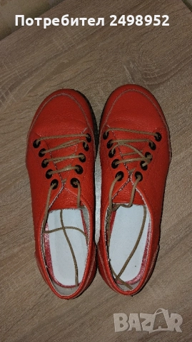 Дамски ежедневни обувки от естествена кожа в оранжев цвят ,,Gabina", Размер 38, снимка 5 - Дамски ежедневни обувки - 51905811