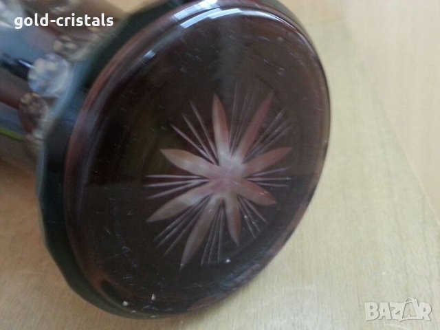 кристална ваза цветен червен кристал , снимка 8 - Антикварни и старинни предмети - 26794920