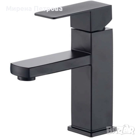 Смесител за мивка неръждаема стомана, керамичен патрон, едноръкохватков,  черен, снимка 5 - Други стоки за дома - 52918083